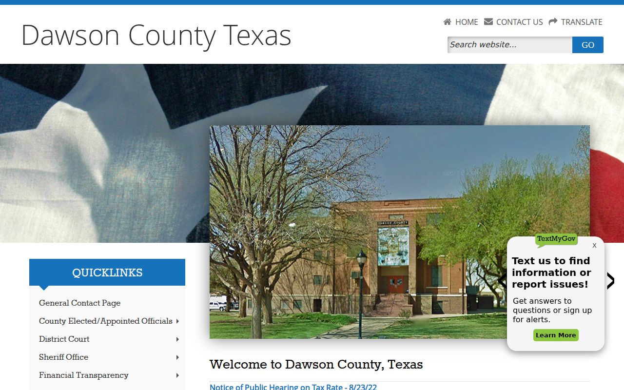 Dawson County criminal history office directory